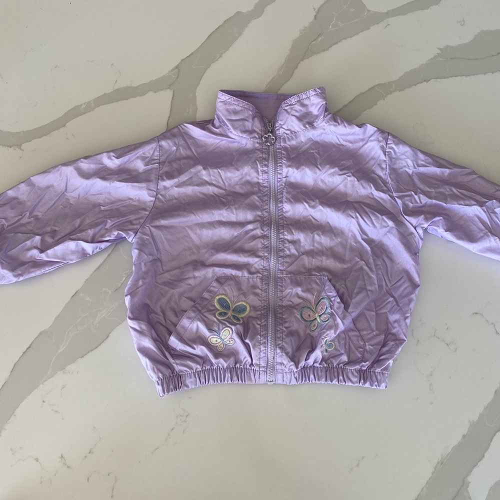 Vintage specialty Kids Purple Jacket with embroidered butterflies